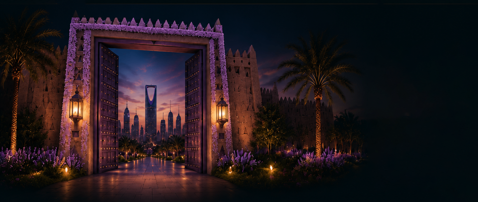 بوابة سعودية تراثية تطل على مدينة الرياض